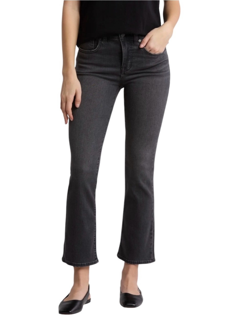 Madewell Mid Rise Kick Out Stretch Jeans in a Black‎ Walsh Size 26